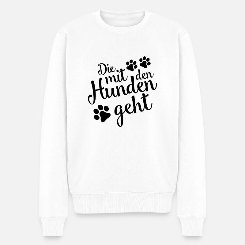 hunden geht die mit design - Männer Premium Bio Pullover - Weiß