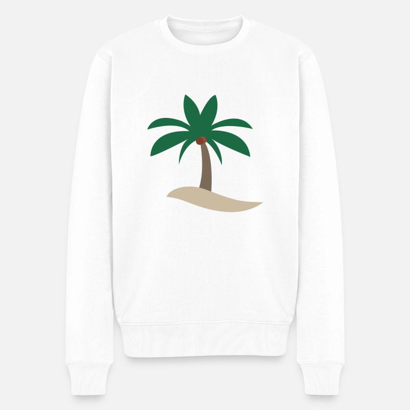 Palme - Männer Premium Bio Pullover - Weiß