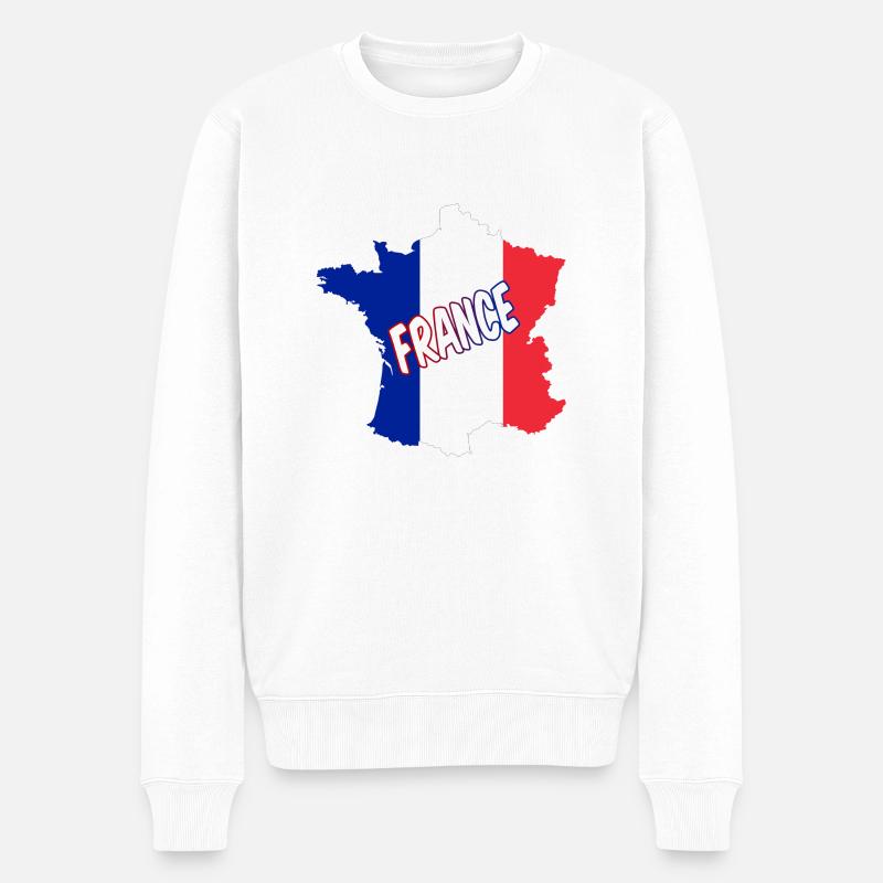 Schutzmaskenland Frankreich - Männer Premium Bio Pullover - Weiß