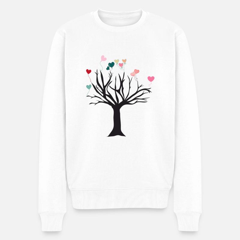 Arbre avec des cœurs arbre avec des cœurs - Pull Premium bio Homme - blanc