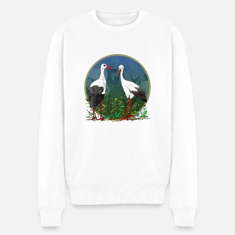 Cigognes - Pull Premium bio Homme - blanc