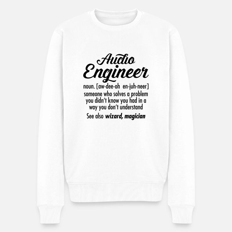 Audio Engineer - Definition - Männer Premium Bio Pullover - Weiß