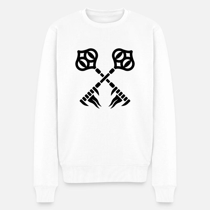 Schlangen Schlüssel - Männer Premium Bio Pullover - Weiß