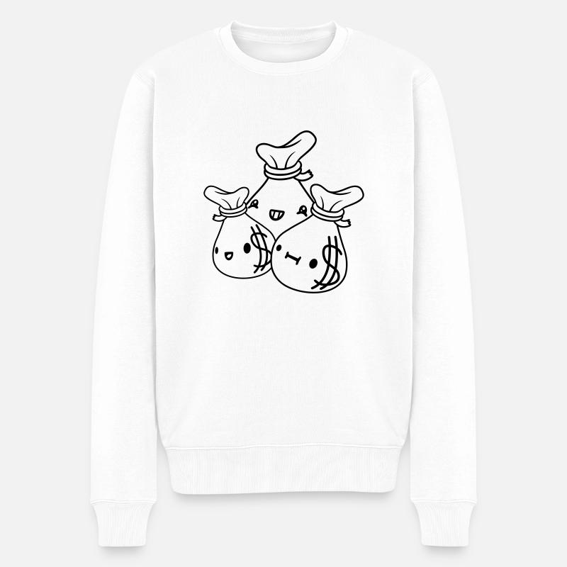 Comic Geldsäcke Freunde Team - Männer Premium Bio Pullover - Weiß