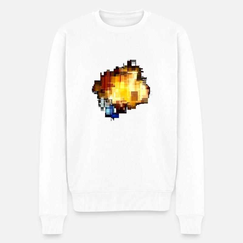 Block - Männer Premium Bio Pullover - Weiß