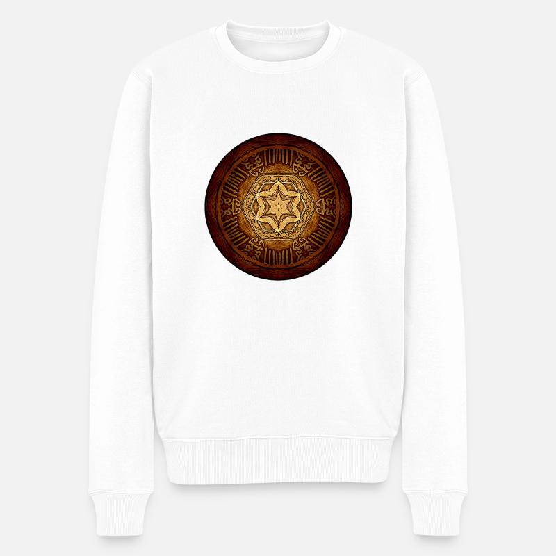 Fensterrose - Männer Premium Bio Pullover - Weiß