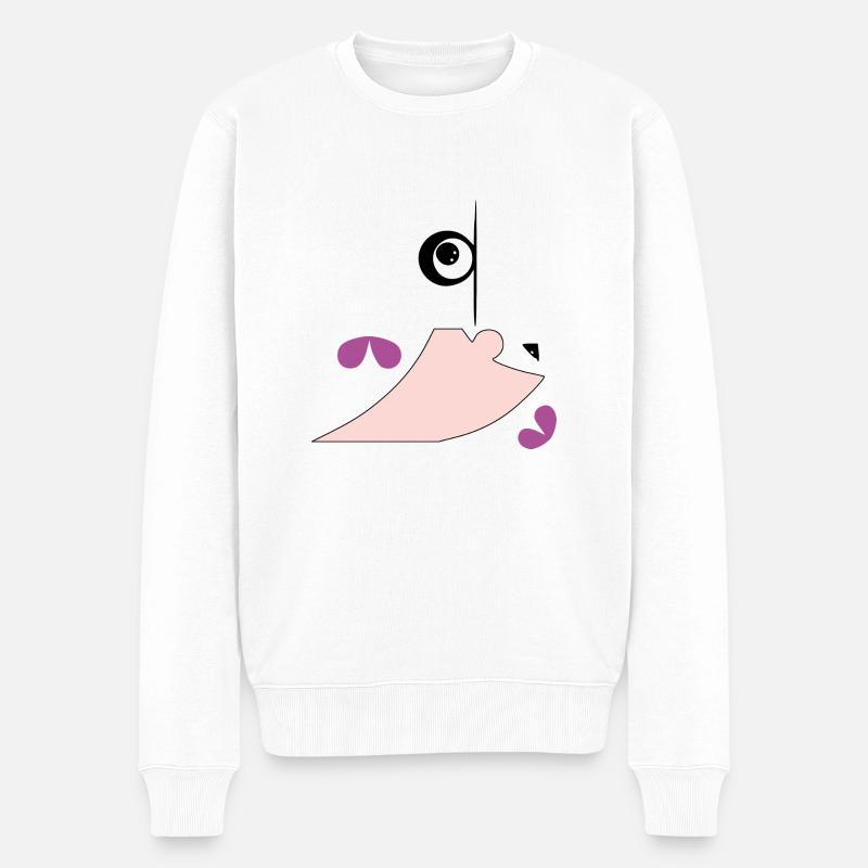 Lustige Liebe - Männer Premium Bio Pullover - Weiß