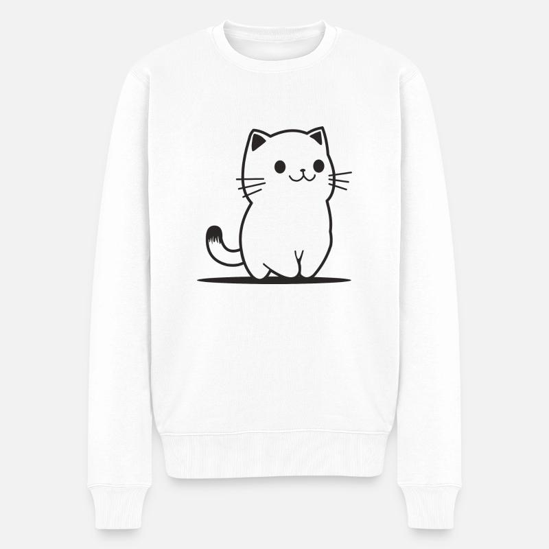 Chat mignon - Pull Premium bio Homme - blanc