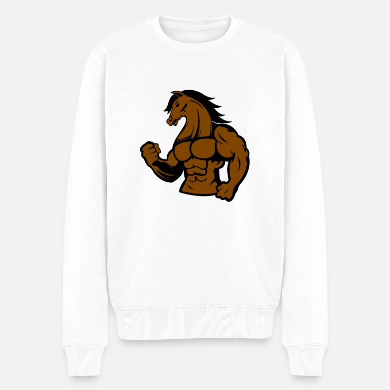 strong horse - Männer Premium Bio Pullover - Weiß
