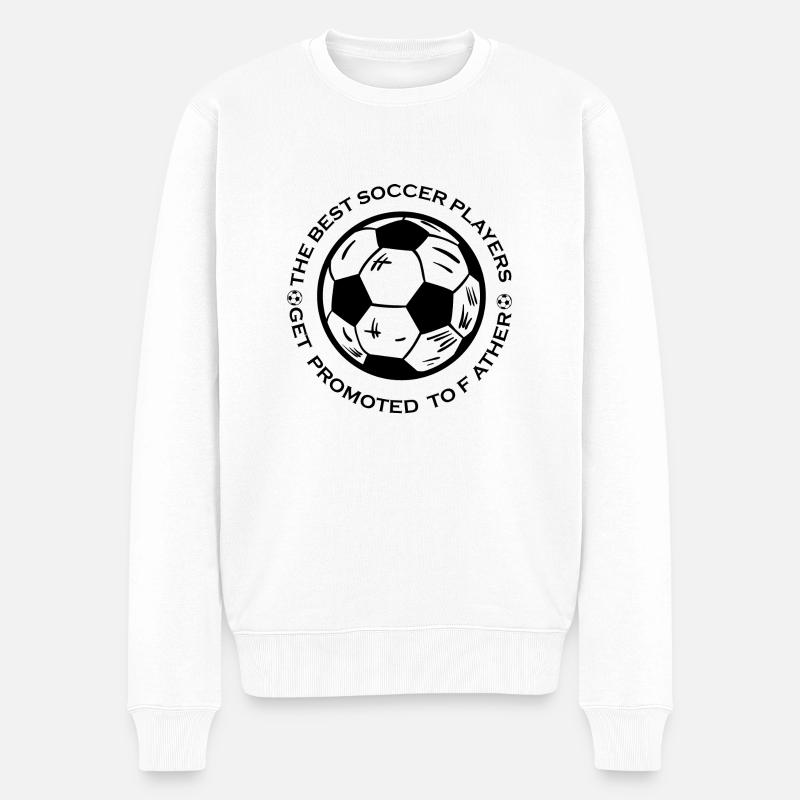 Fußball Soccer - Männer Premium Bio Pullover - Weiß