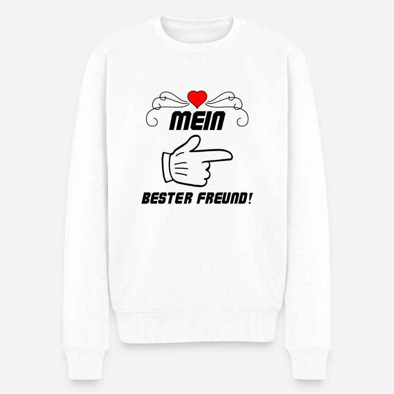 Mein bester Freund - Männer Premium Bio Pullover - Weiß