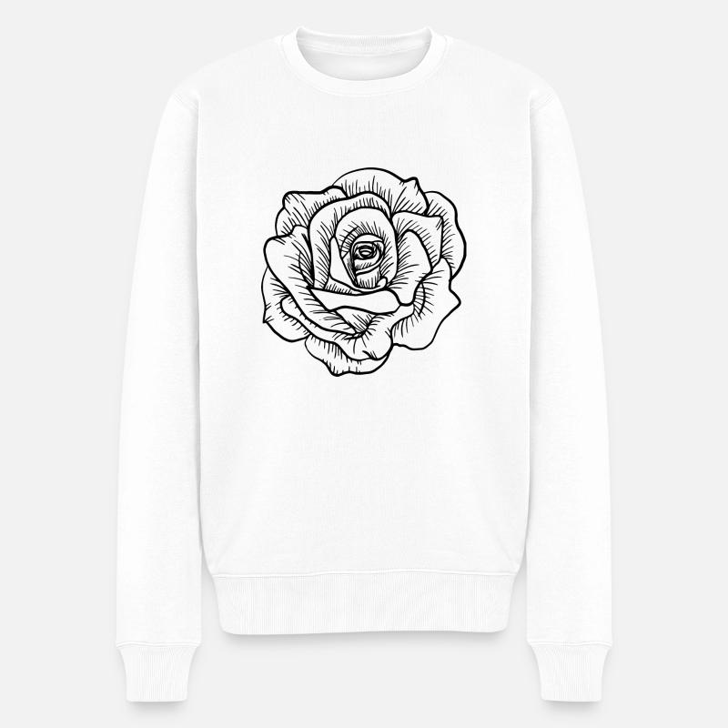 Flower Blume Pflanze - Männer Premium Bio Pullover - Weiß