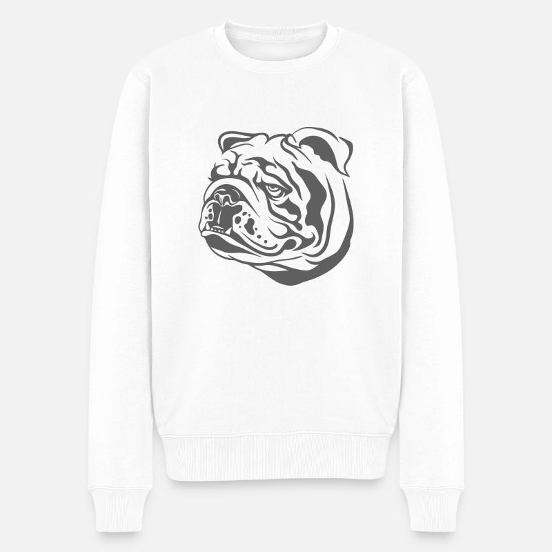 Hund - Männer Premium Bio Pullover - Weiß