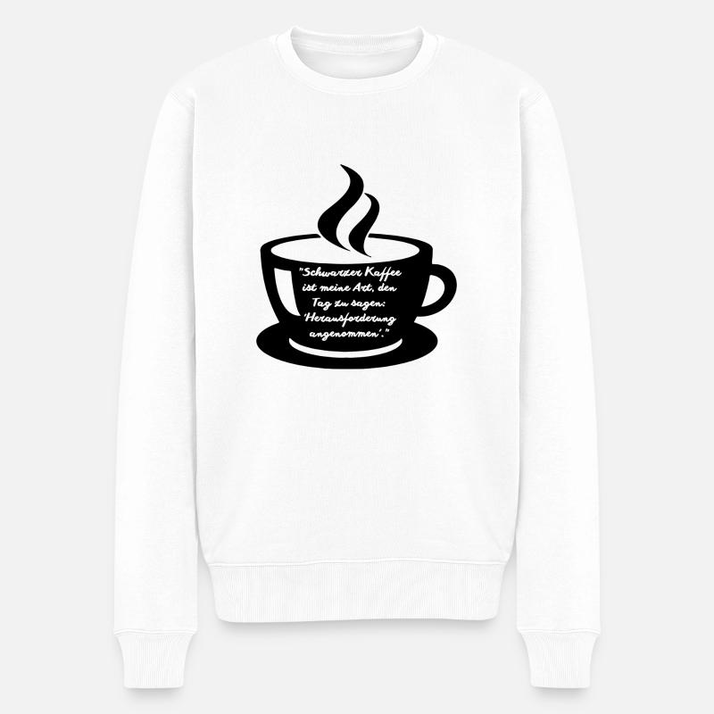 Schwarzer Kaffee - Männer Premium Bio Pullover - Weiß