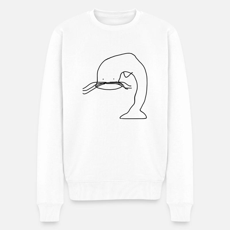 Wels Fisch - Männer Premium Bio Pullover - Weiß
