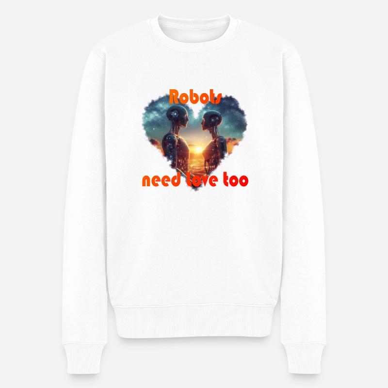 Les robots ont besoin d’amour - Pull Premium bio Homme - blanc