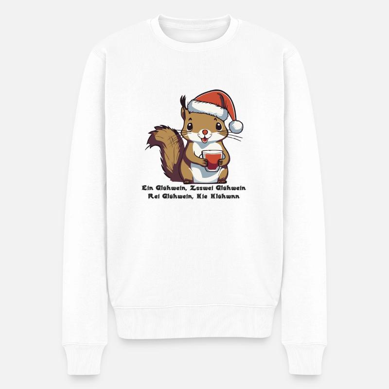 Glühhörnchen 2 - Männer Premium Bio Pullover - Weiß