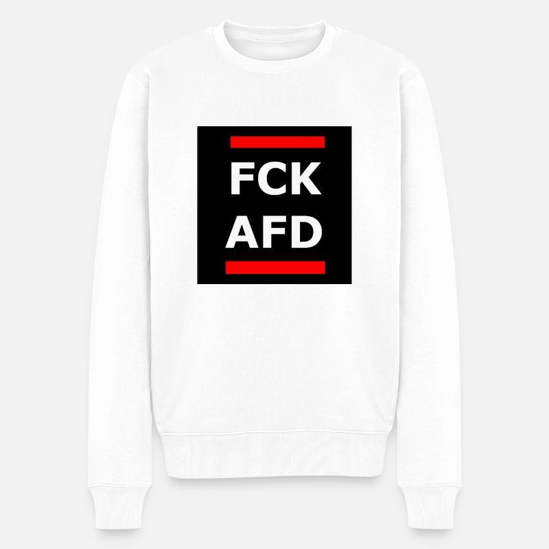 FCK AFD - Männer Premium Bio Pullover - Weiß