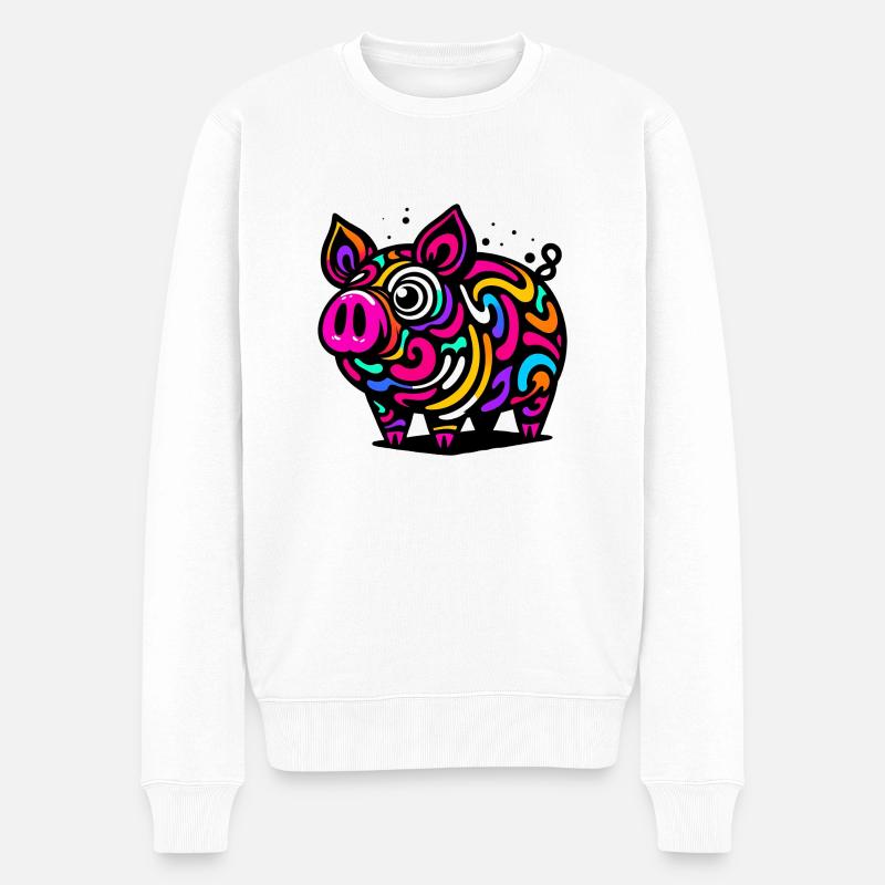 Psychedelic Pig - Männer Premium Bio Pullover - Weiß