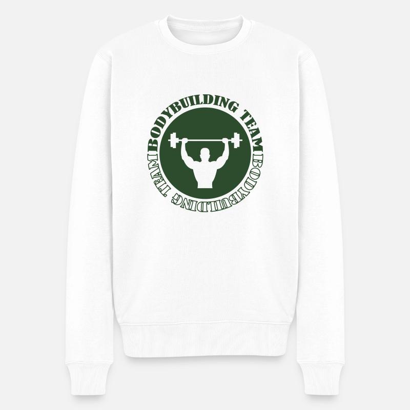 bodybuilding team - Männer Premium Bio Pullover - Weiß