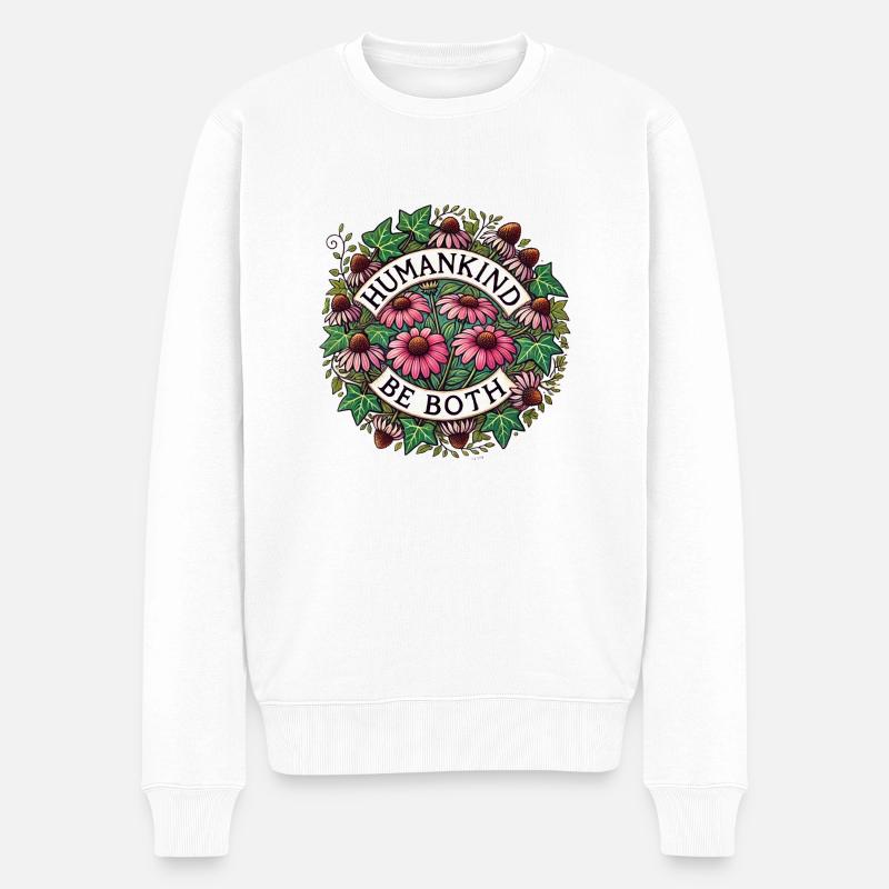 Der Mensch ist beides - Männer Premium Bio Pullover - Weiß
