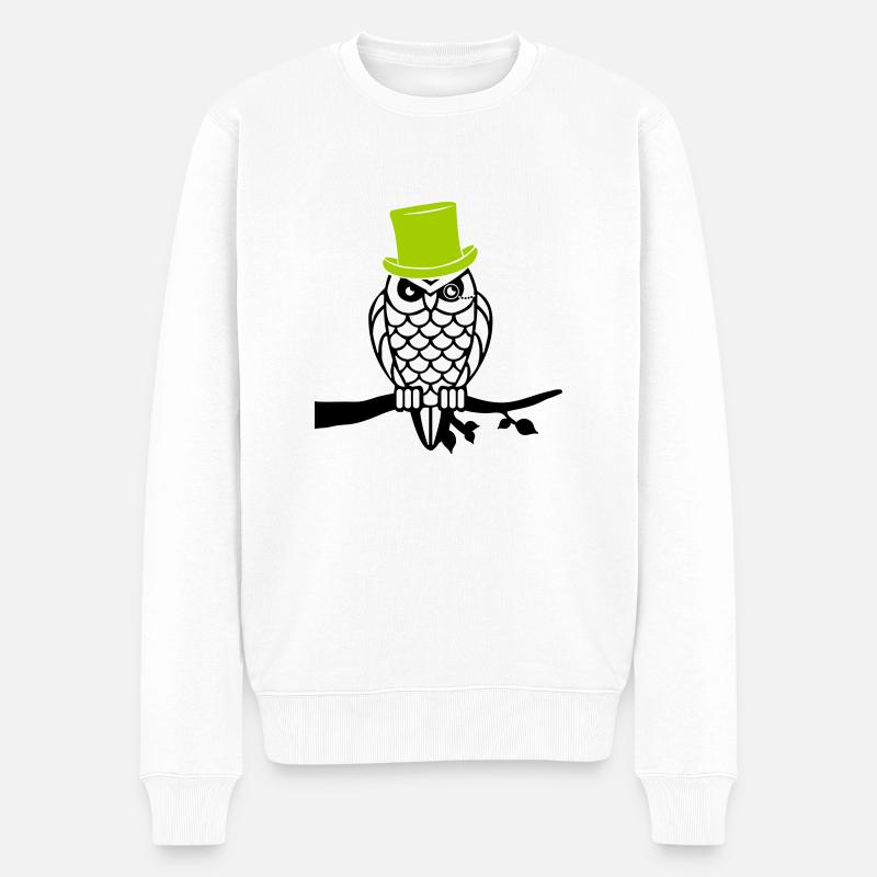 owl sir - Männer Premium Bio Pullover - Weiß