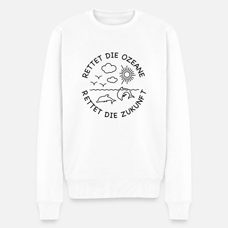 Delfin - Männer Premium Bio Pullover - Weiß