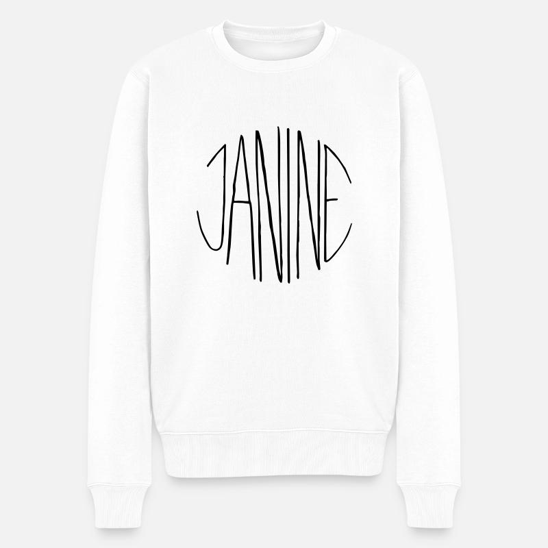 Janine - Männer Premium Bio Pullover - Weiß