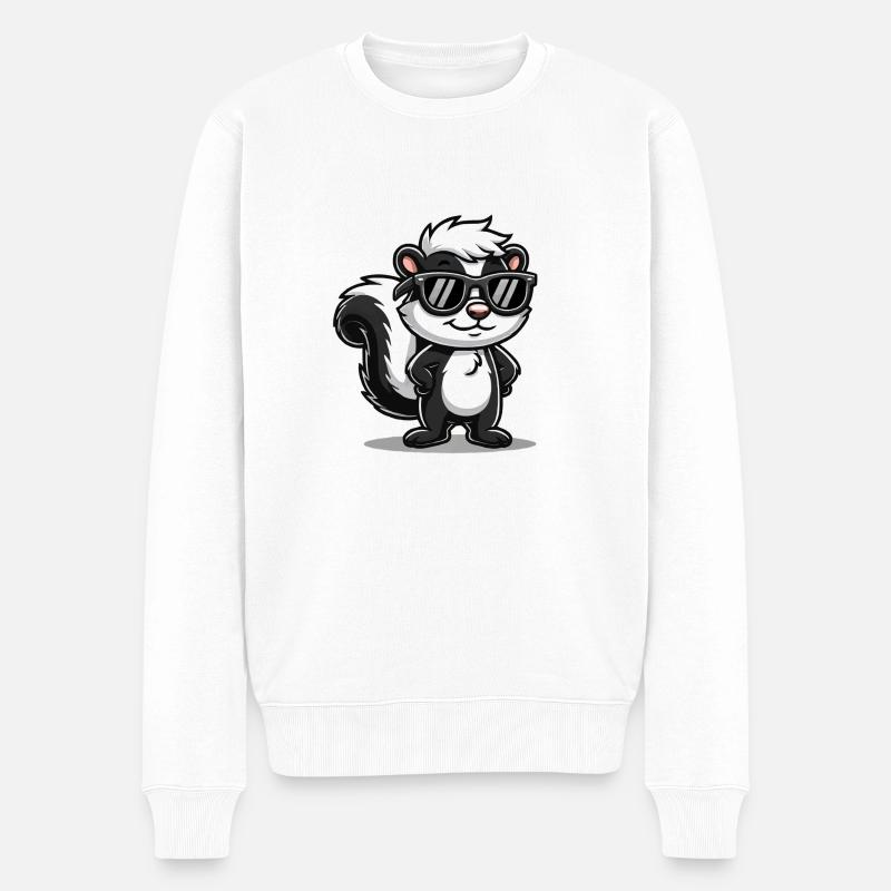 stinktier comic - Männer Premium Bio Pullover - Weiß