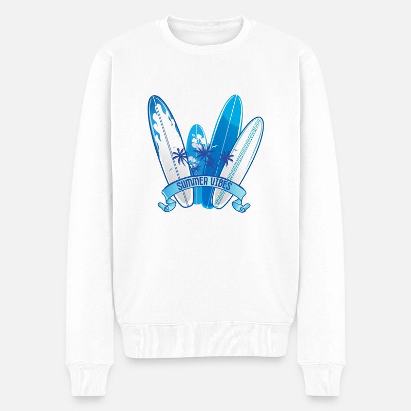Sommer-Vibes 3 - Männer Premium Bio Pullover - Weiß