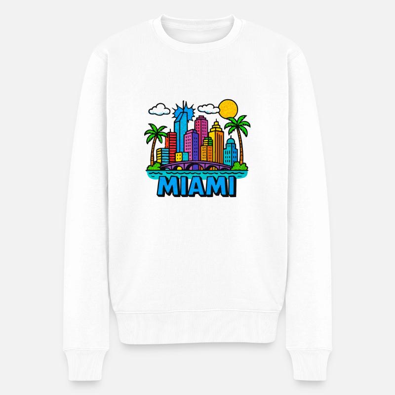 miami - Männer Premium Bio Pullover - Weiß