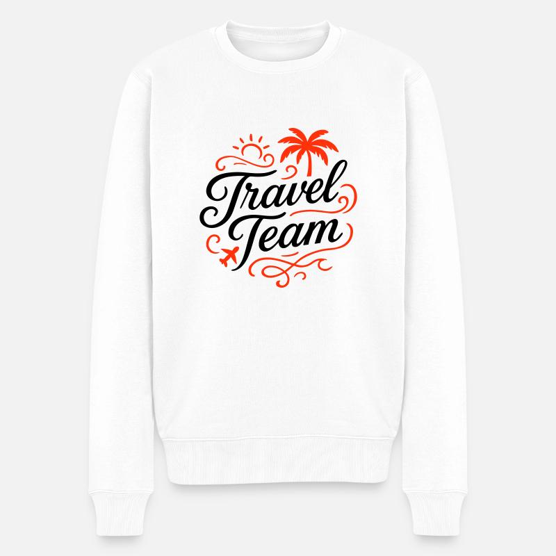 Travel Team - Männer Premium Bio Pullover - Weiß