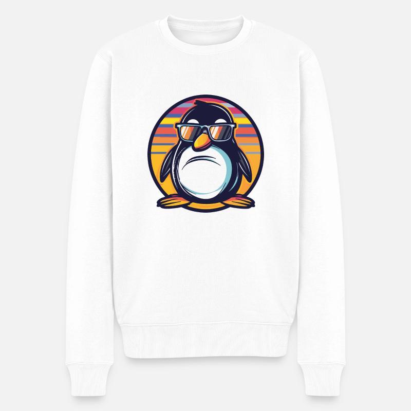 Pingouin Bande Dessinée Cool - Pull Premium bio Homme - blanc