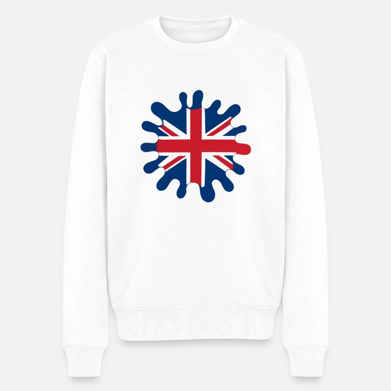 Blobs de drapeau de l’Angleterre - Pull Premium bio Homme - blanc