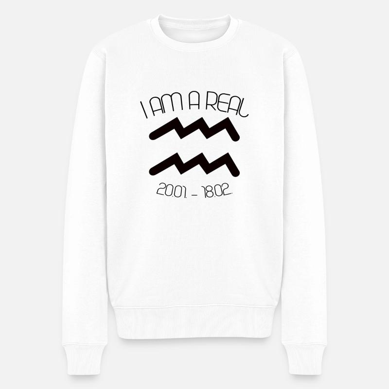 WASSERMANN STERNZEICHEN - Männer Premium Bio Pullover - Weiß