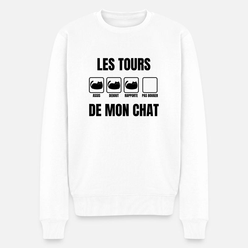 les tours de mon chat - Pull Premium bio Homme - blanc
