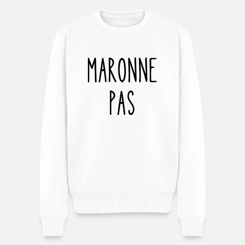 maronne pas - Pull Premium bio Homme - blanc