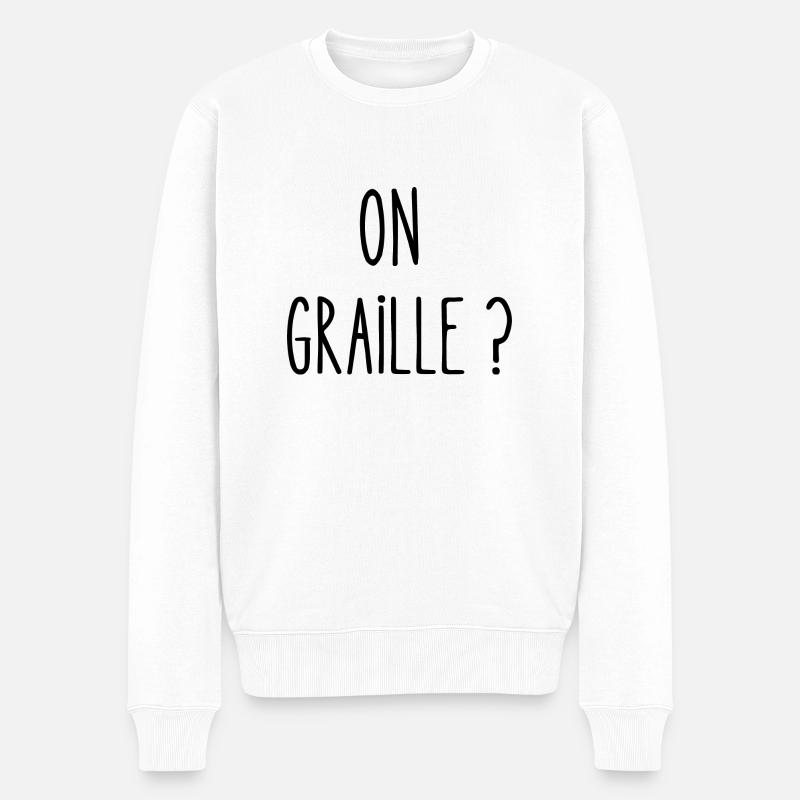 on graille - Pull Premium bio Homme - blanc