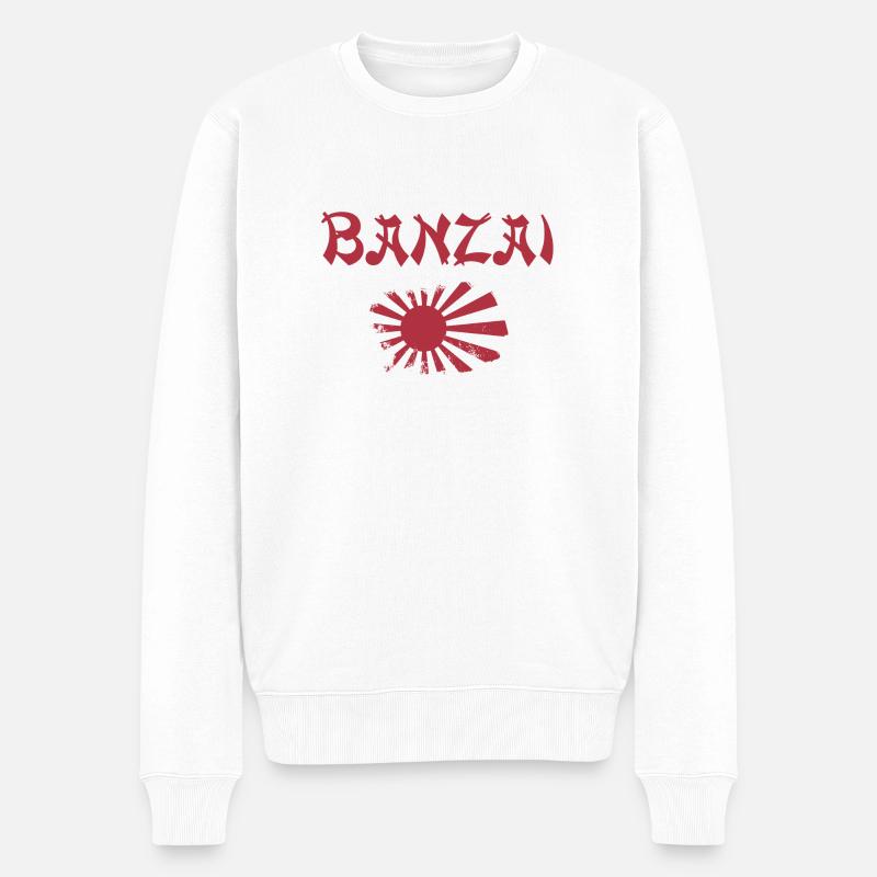 Banzai Japan - Männer Premium Bio Pullover - Weiß