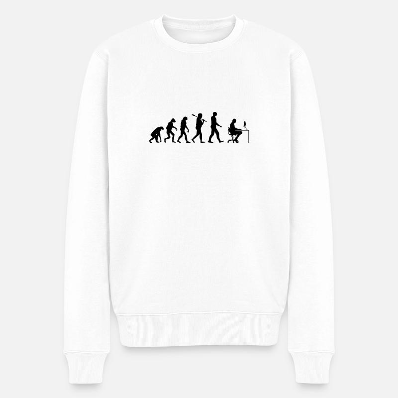 Programmierer T-Shirt · Evolution · Informatik - Männer Premium Bio Pullover - Weiß