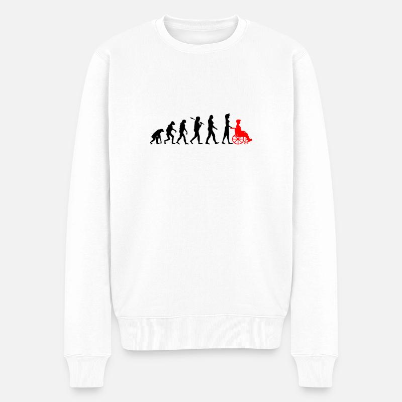 · Infirmière T-shirt Évolution · Soins infirmiers - Pull Premium bio Homme - blanc