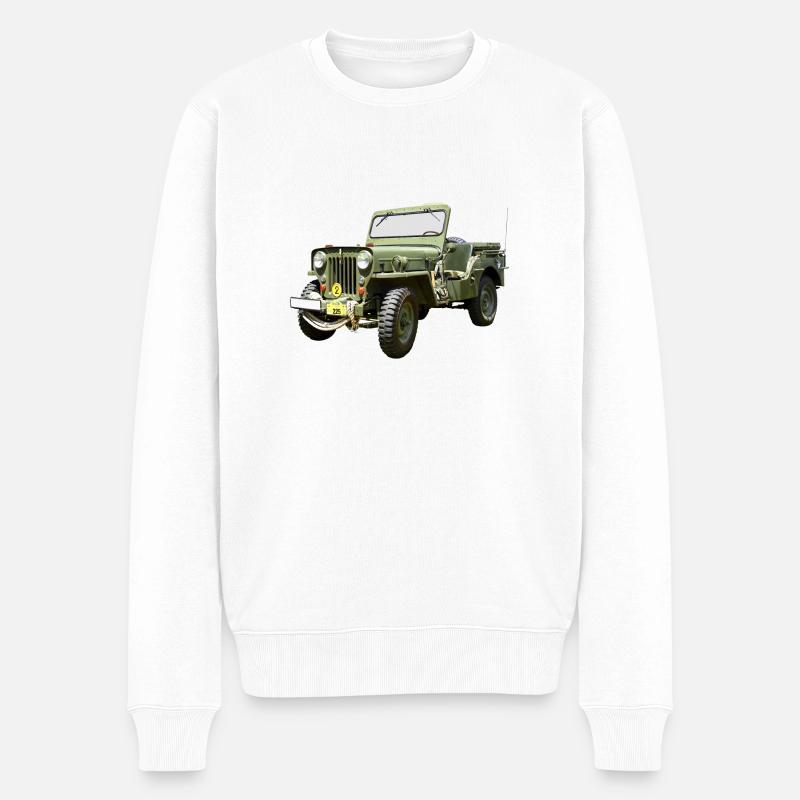 Jeep Willys Odtimer - Pull Premium bio Homme - blanc