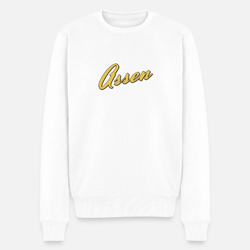 Assen - Männer Premium Bio Pullover - Weiß