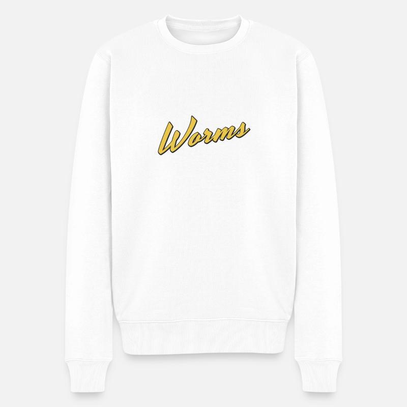 Worms - Männer Premium Bio Pullover - Weiß