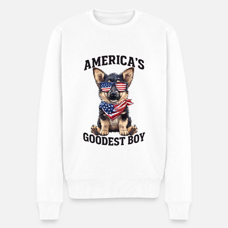 Amerikas Bester Schäferhund - Männer Premium Bio Pullover - Weiß
