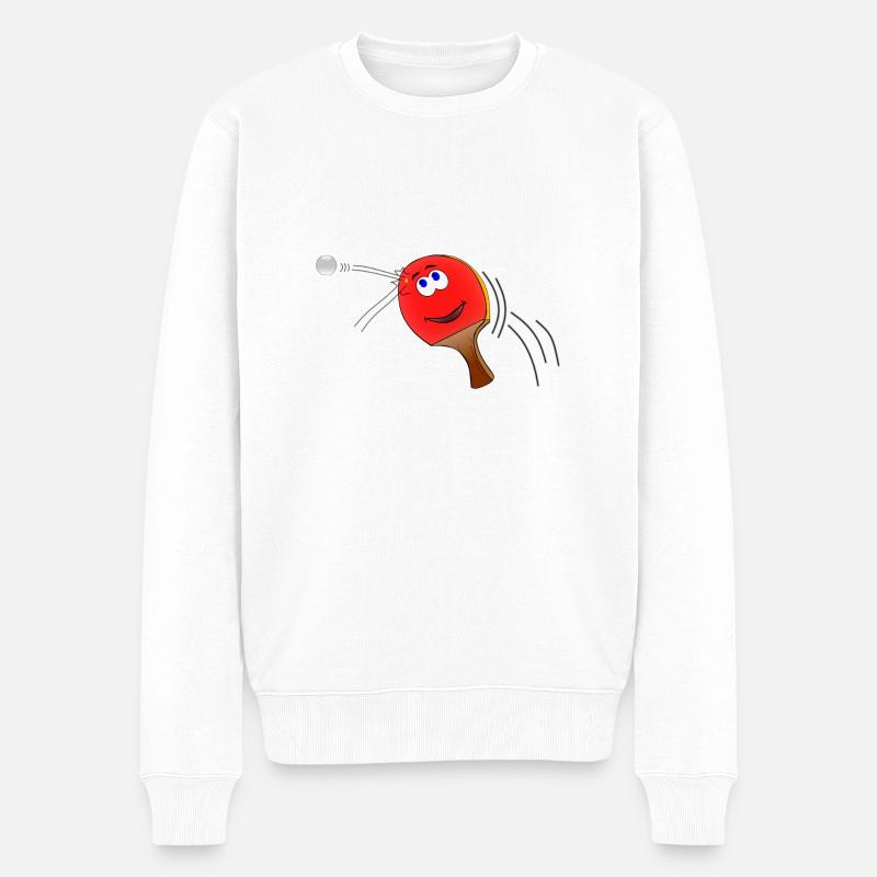 Tischtennisschläger - Männer Premium Bio Pullover - Weiß