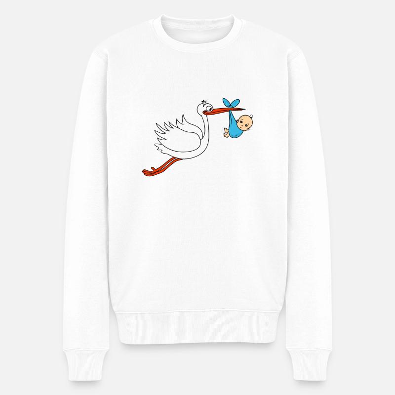 Stork Baby Boy BEBES - Pull Premium bio Homme - blanc