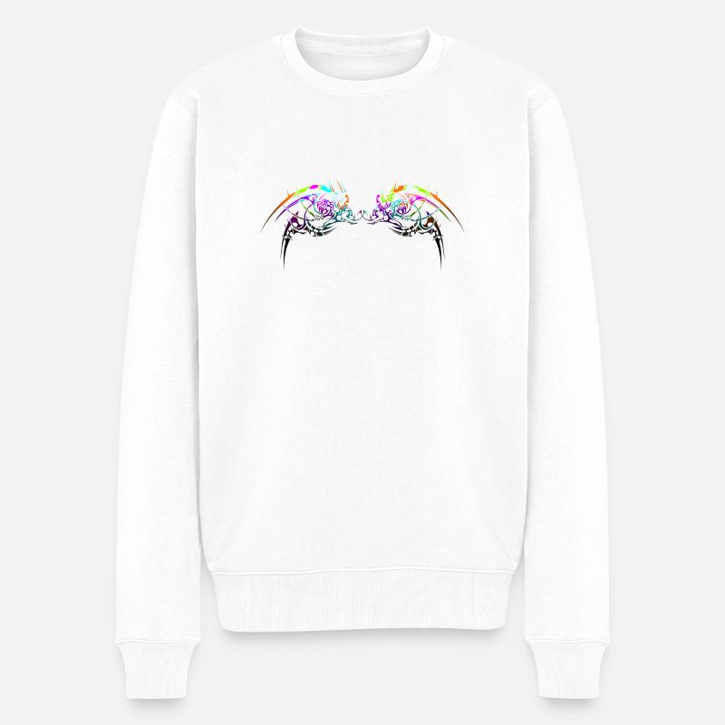 Conception tribale néon - Pull Premium bio Homme - blanc