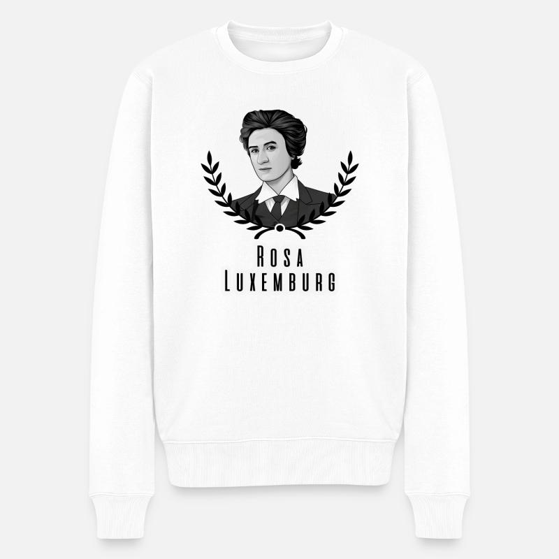 Rosa Luxemburg - Männer Premium Bio Pullover - Weiß