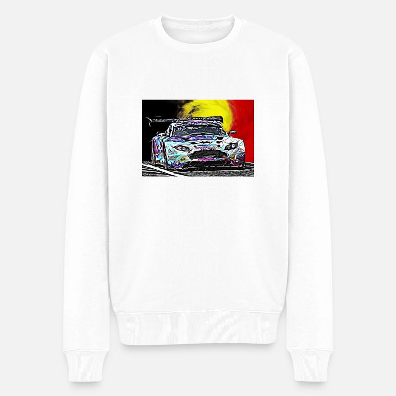 Sarah Bovy & Aston Martin - Männer Premium Bio Pullover - Weiß